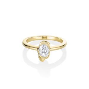 0.40ct Oval Diamond Abstract Bezel Ring