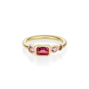 0.56ct Hot Pink Sapphire Linear Band