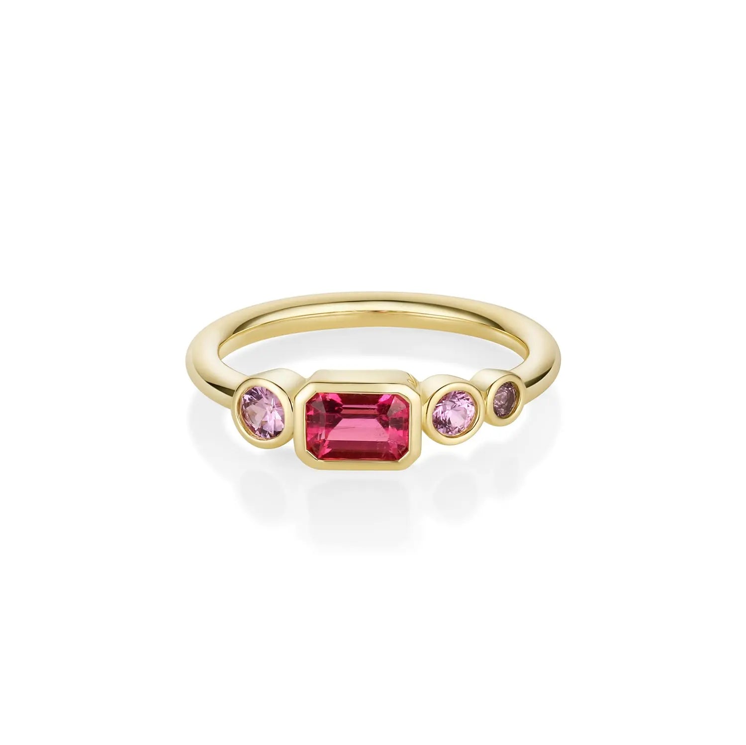 0.56ct Hot Pink Sapphire Linear Band