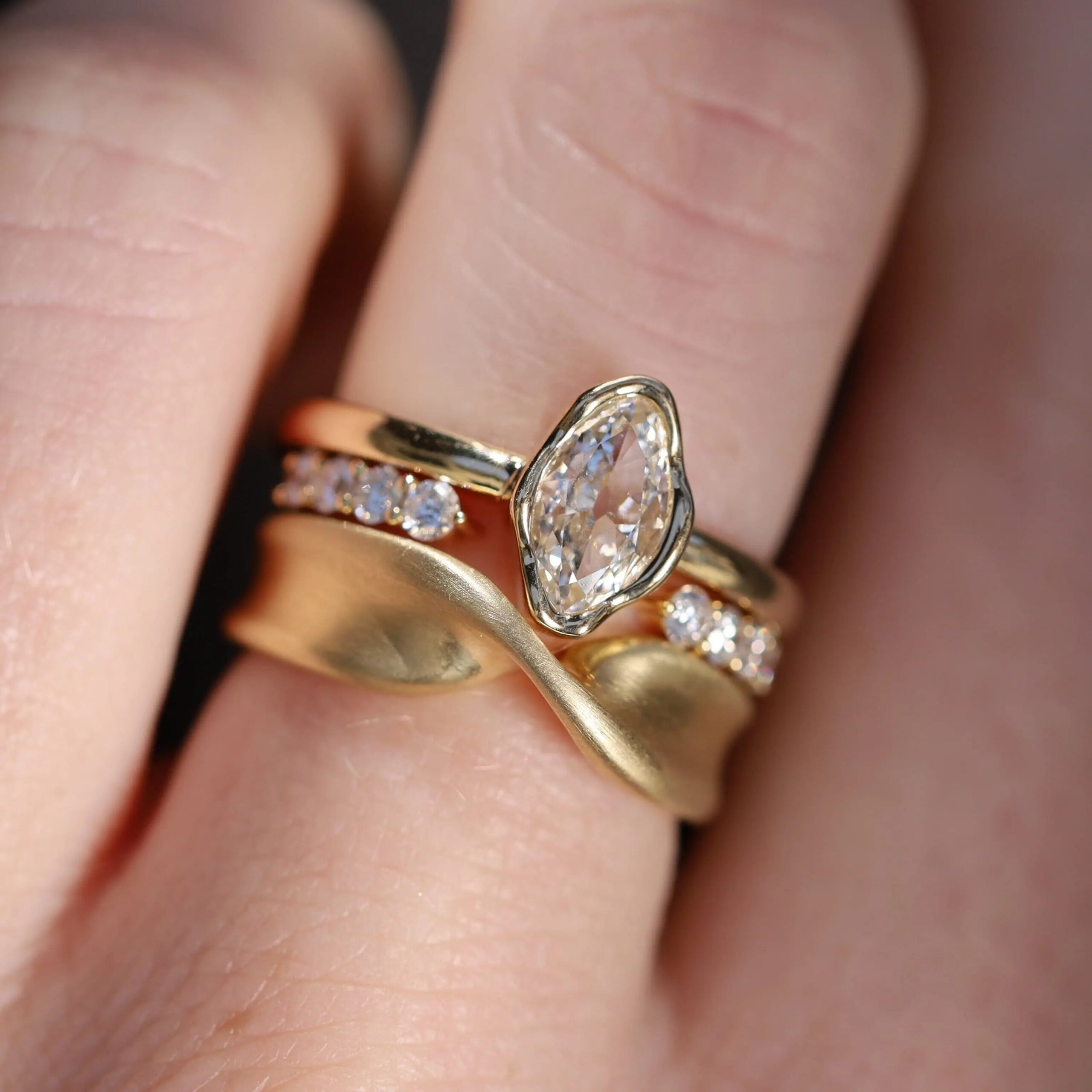 0.57ct Marquise Diamond Abstract Bezel Ring - Image 2