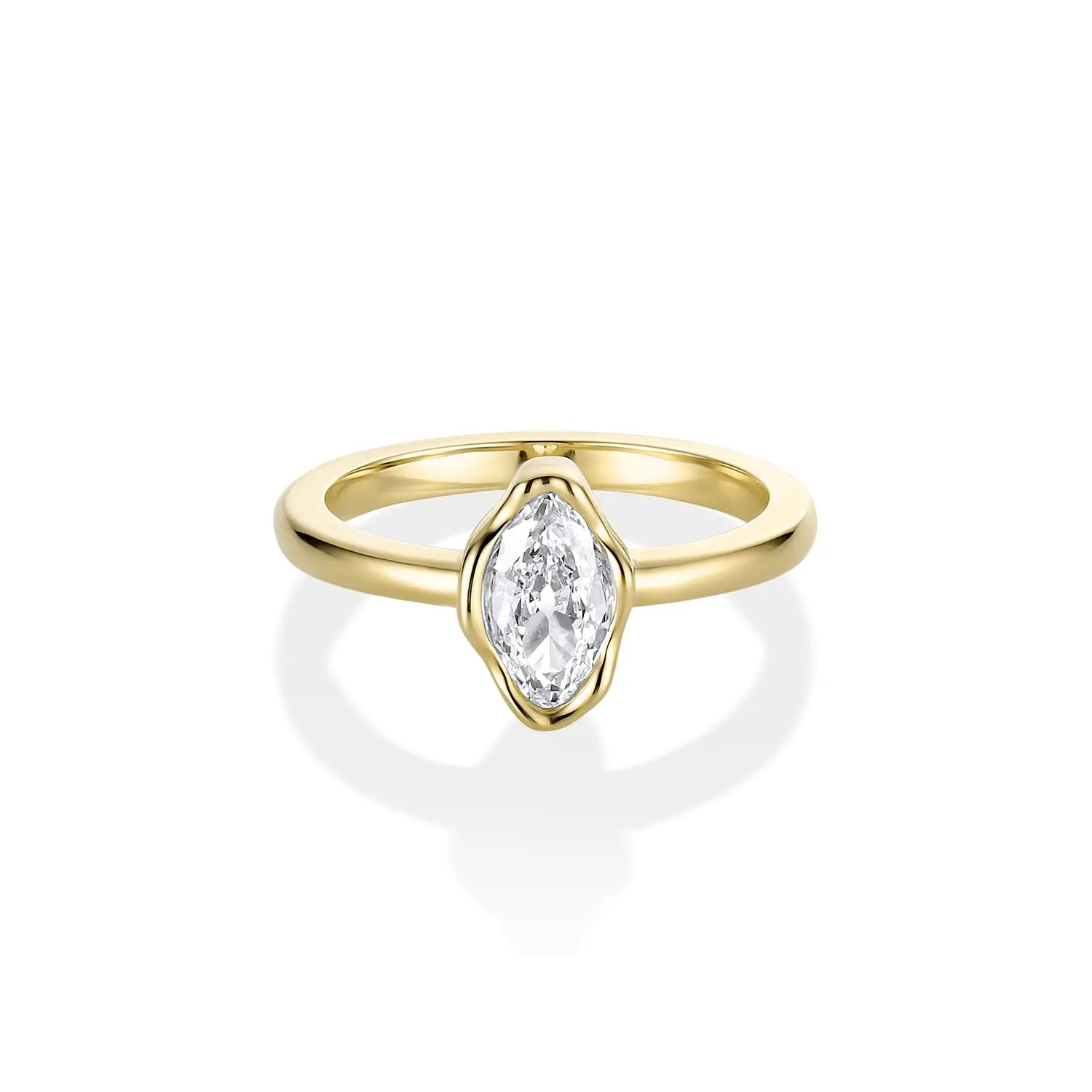 0.57ct Marquise Diamond Abstract Bezel Ring