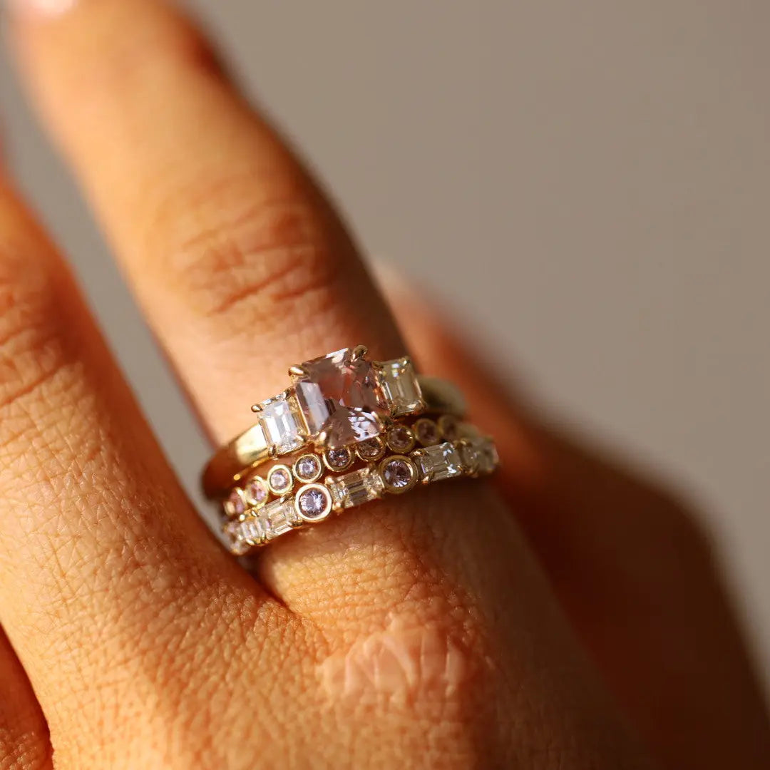 1.76ct Pink Sapphire and Diamond Ring Stack - Image 2