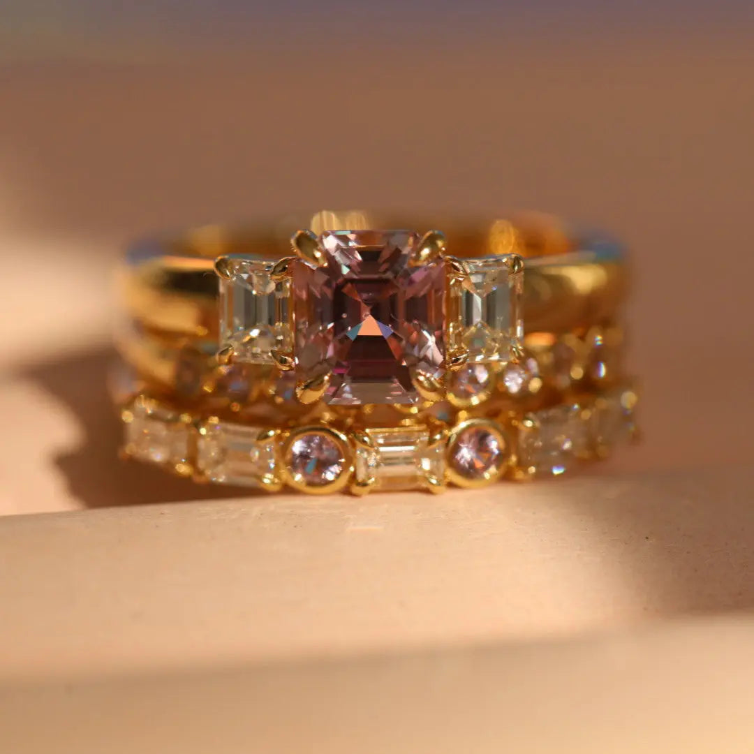 1.76ct Pink Sapphire and Diamond Ring Stack - Image 4