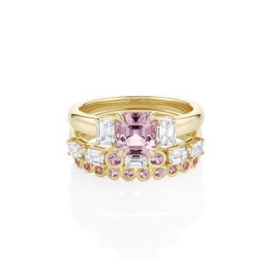 1.76ct Pink Sapphire and Diamond Ring Stack