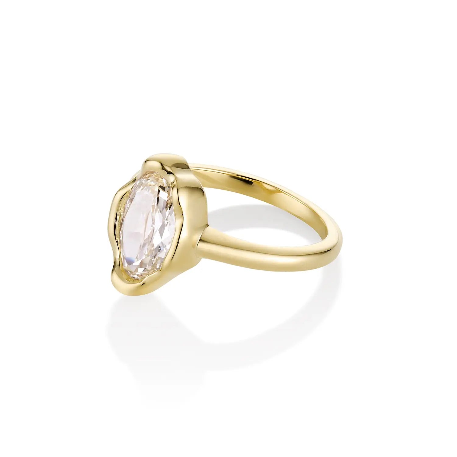 2.01ct Moval Diamond Abstract Bezel Ring - Image 3