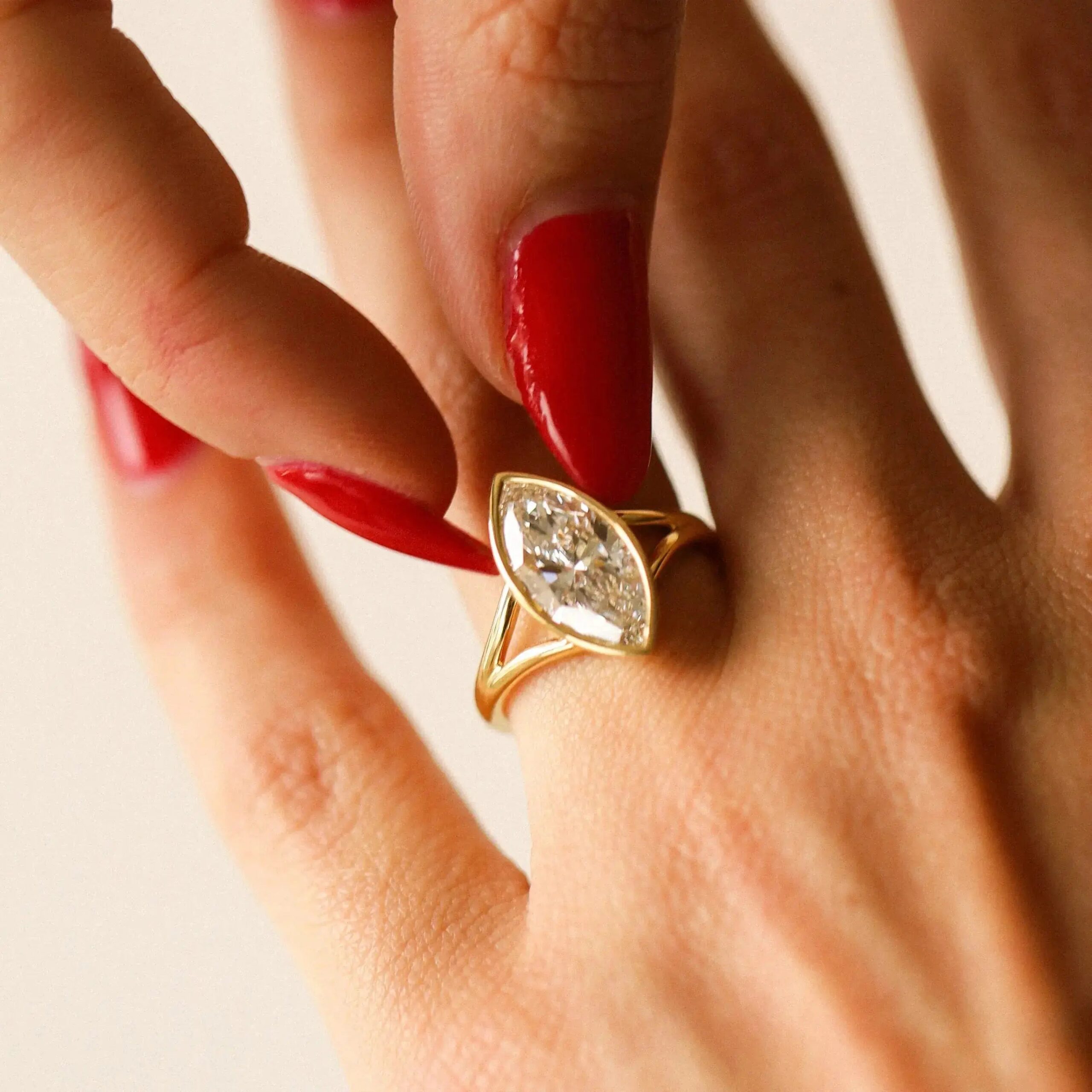 3.02ctct Lab-Created Diamond Marquise Colette Engagement Ring - Image 2