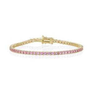 4.40ct Pink Sapphire Tennis Bracelet