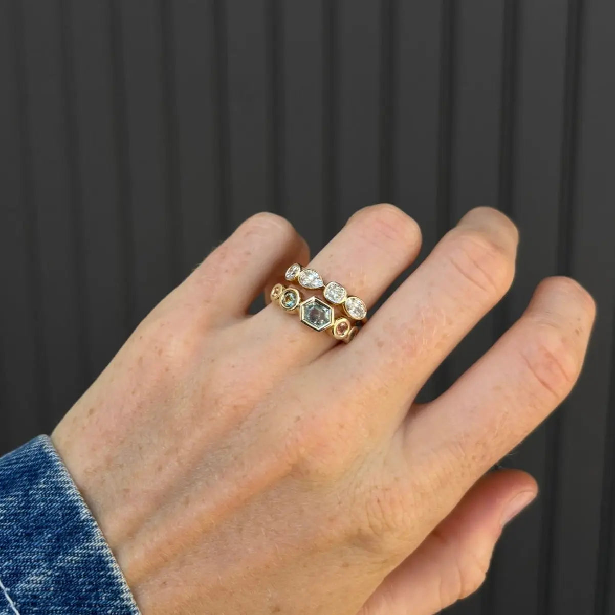 0.63ct Montana Sapphire Linear Band - Image 4