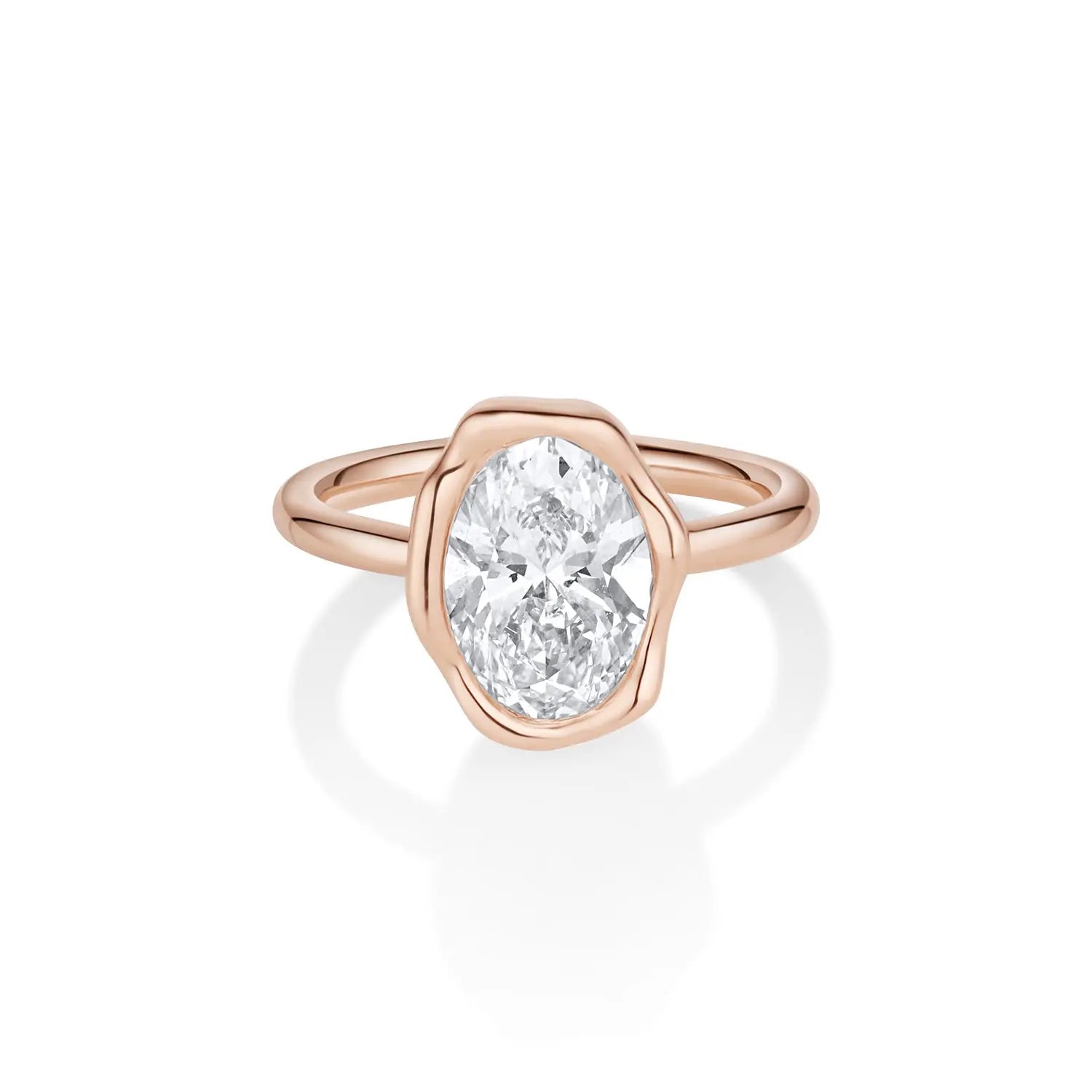 The Abstract Bezel Oval Engagement Ring