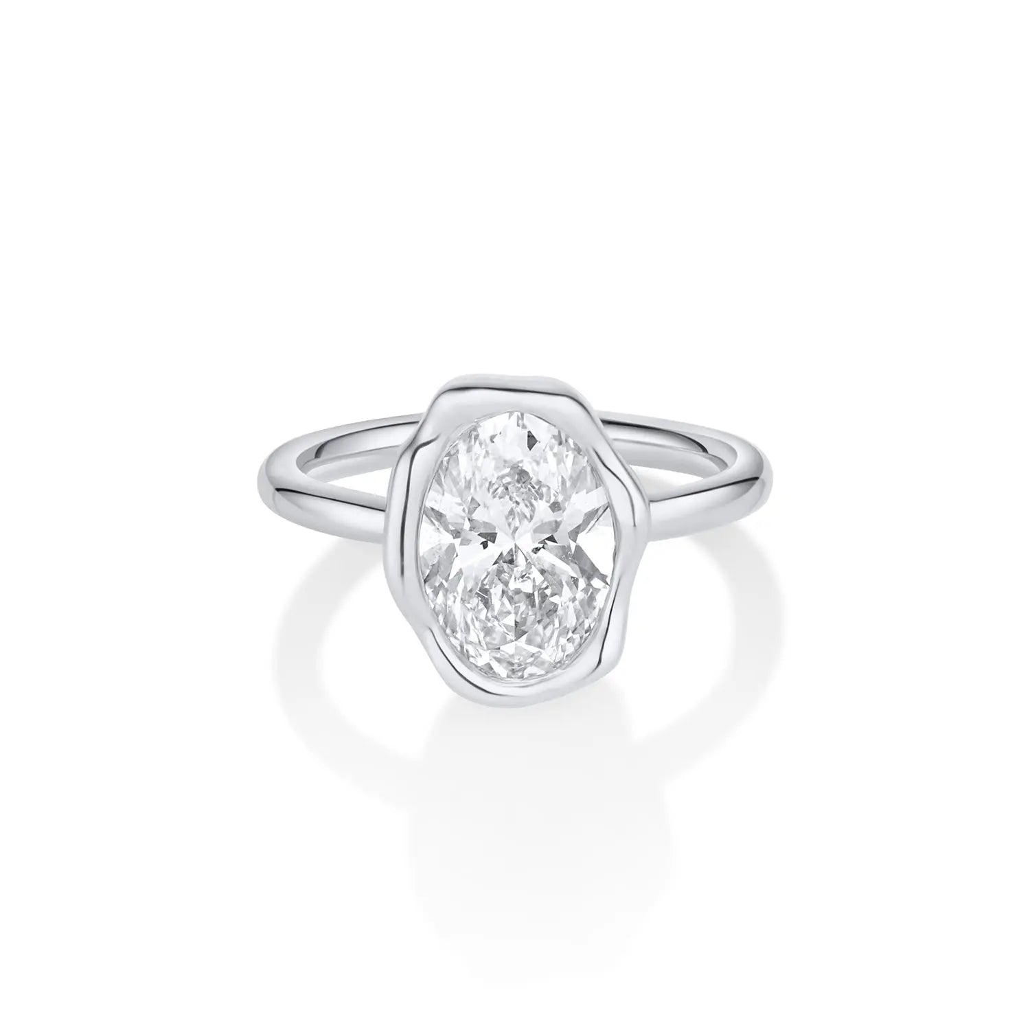 The Abstract Bezel Oval Engagement Ring