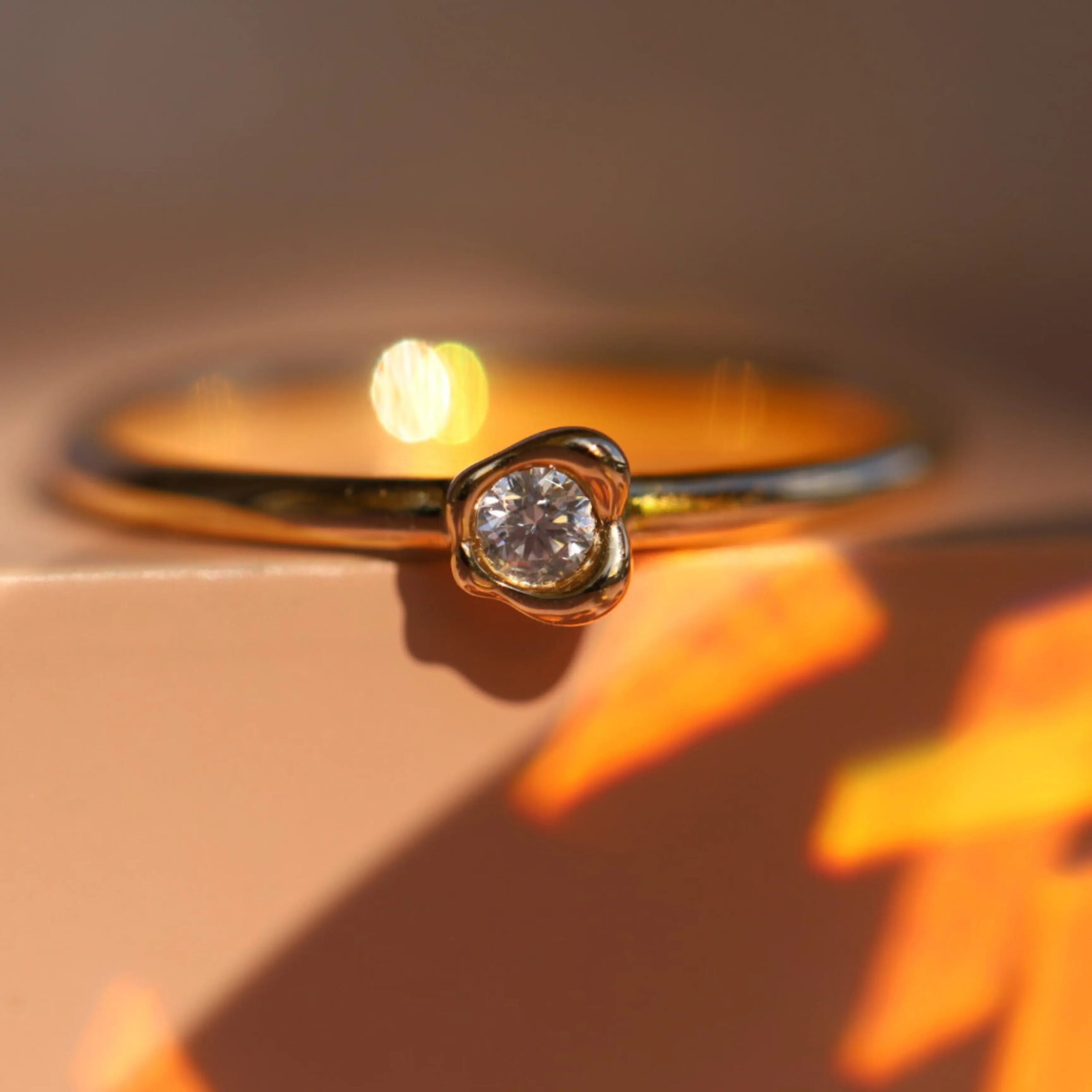 Diamond Abstract Bezel Sweet Pea Ring - Image 5