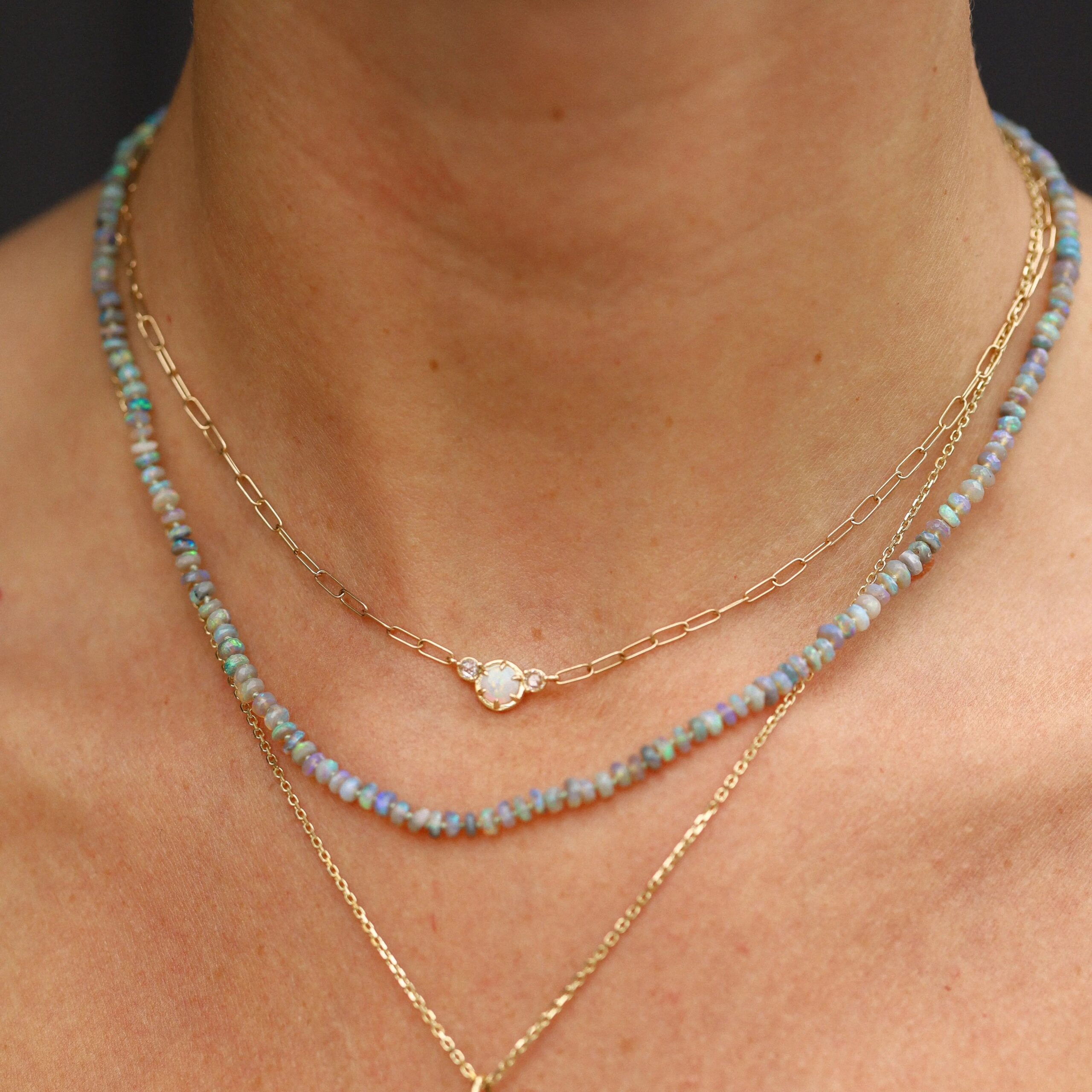Australian Opal Faceted Beaded Necklace - Image 2