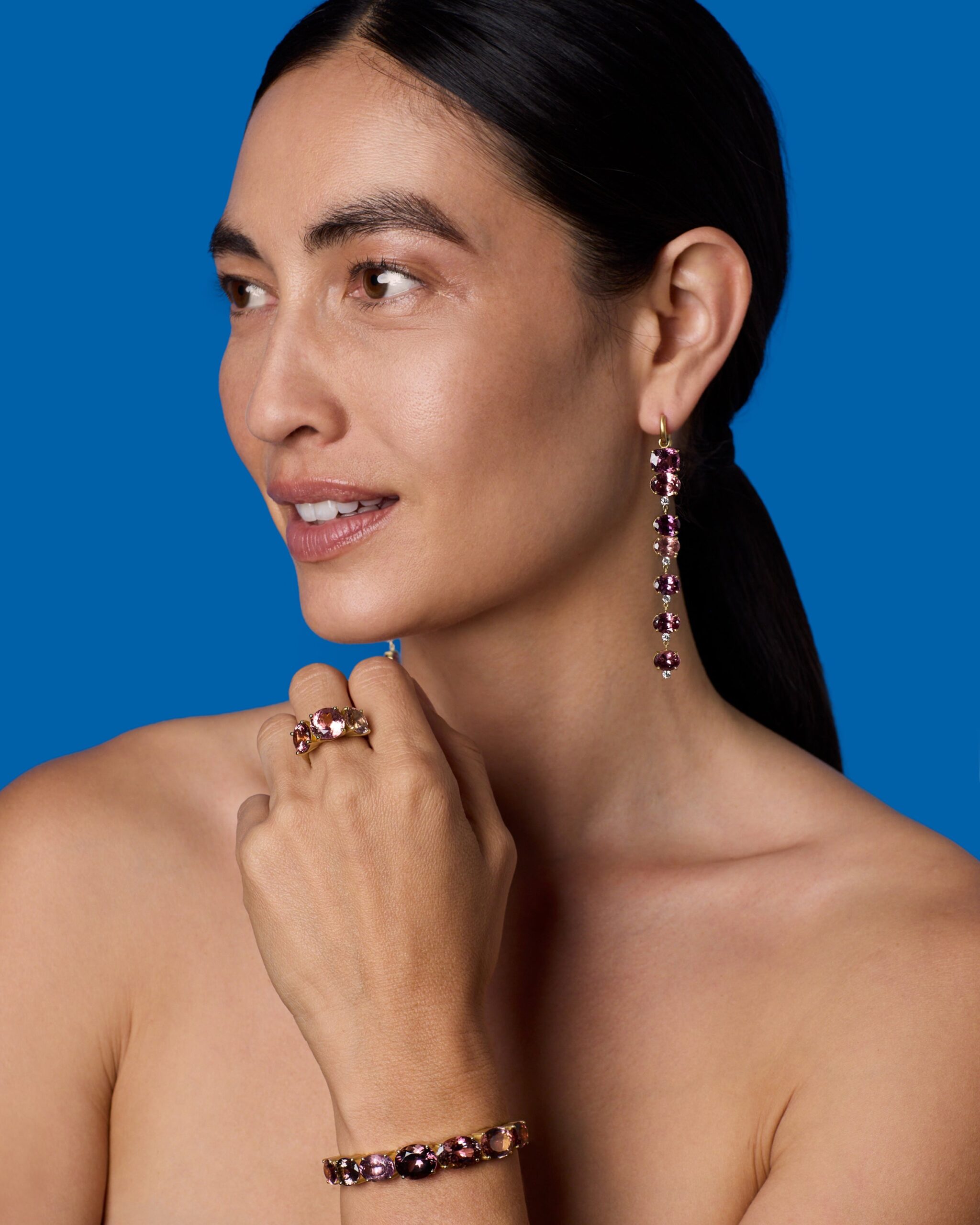 One of a Kind Gemmy Gem Diamond Code Jeweled Huggies - Image 3