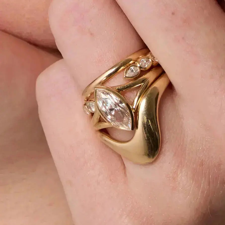 The Colette Marquise Split Shank Engagement Ring - Image 4