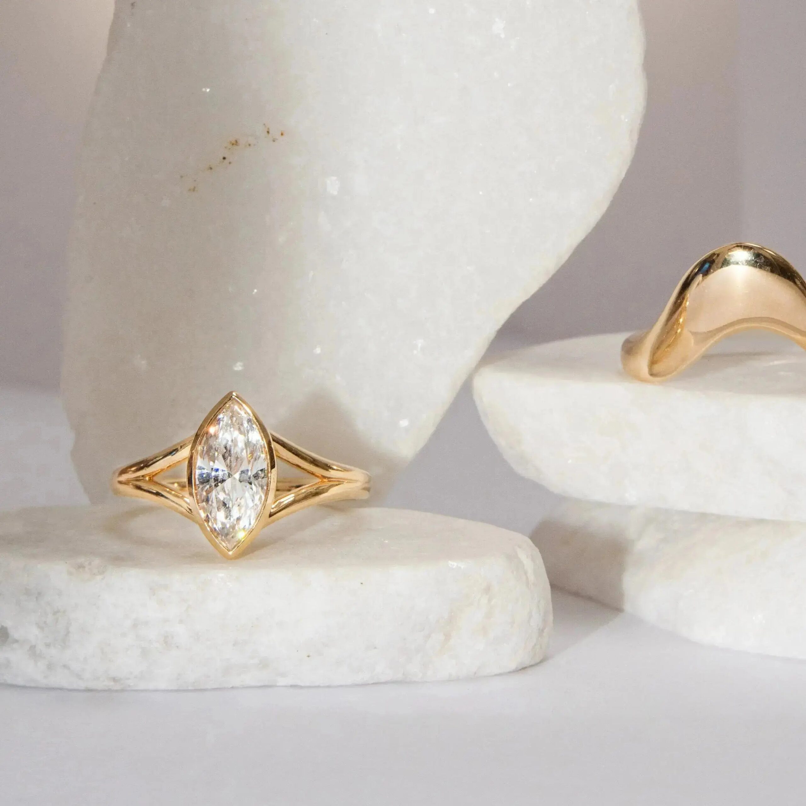 The Colette Marquise Split Shank Engagement Ring - Image 8