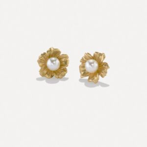 Golden Blossom Tropical Flower Studs