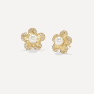 Mini Pavé Golden Blossom Studs