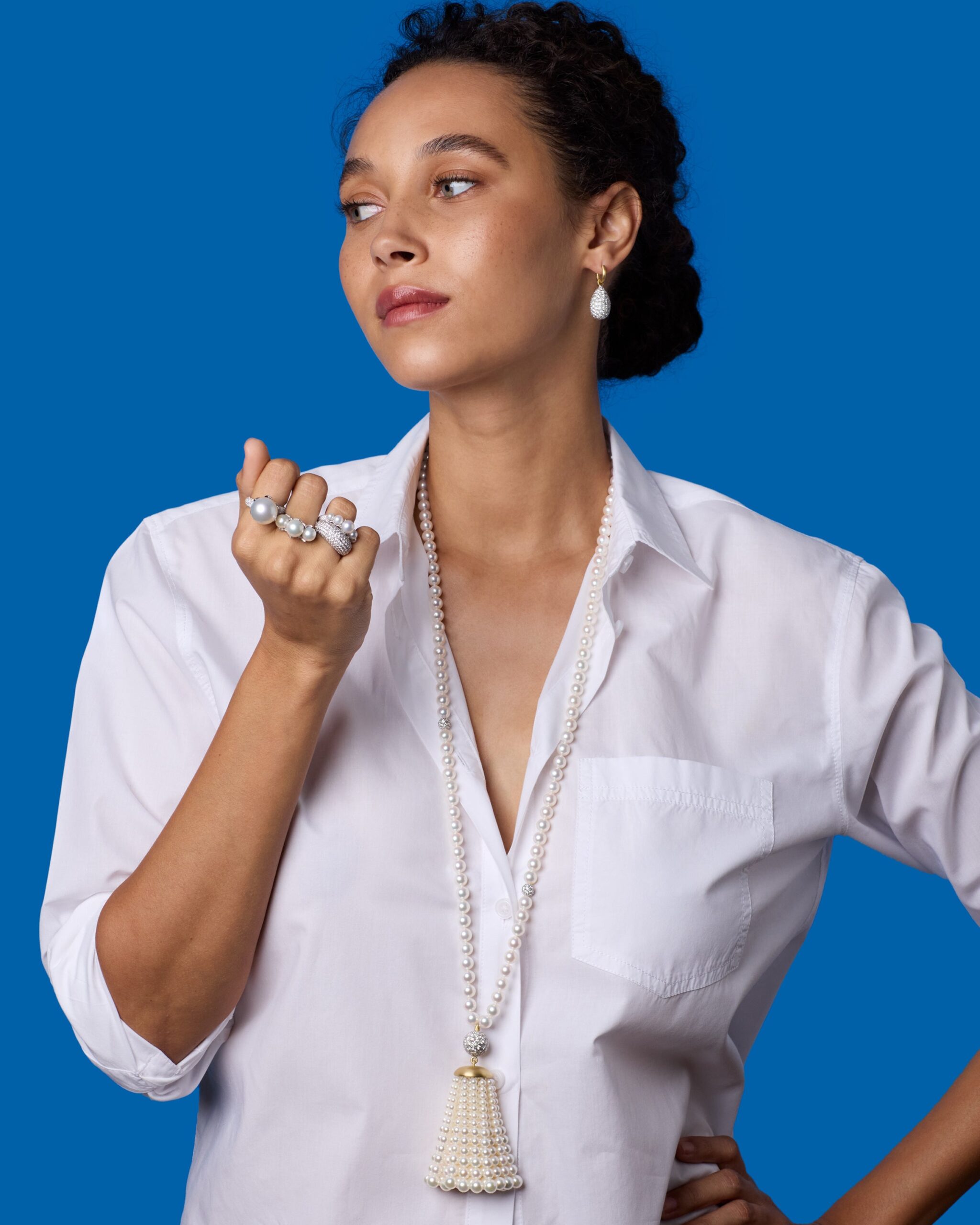 Diamond Gumball Tassel Long Necklace - Image 5