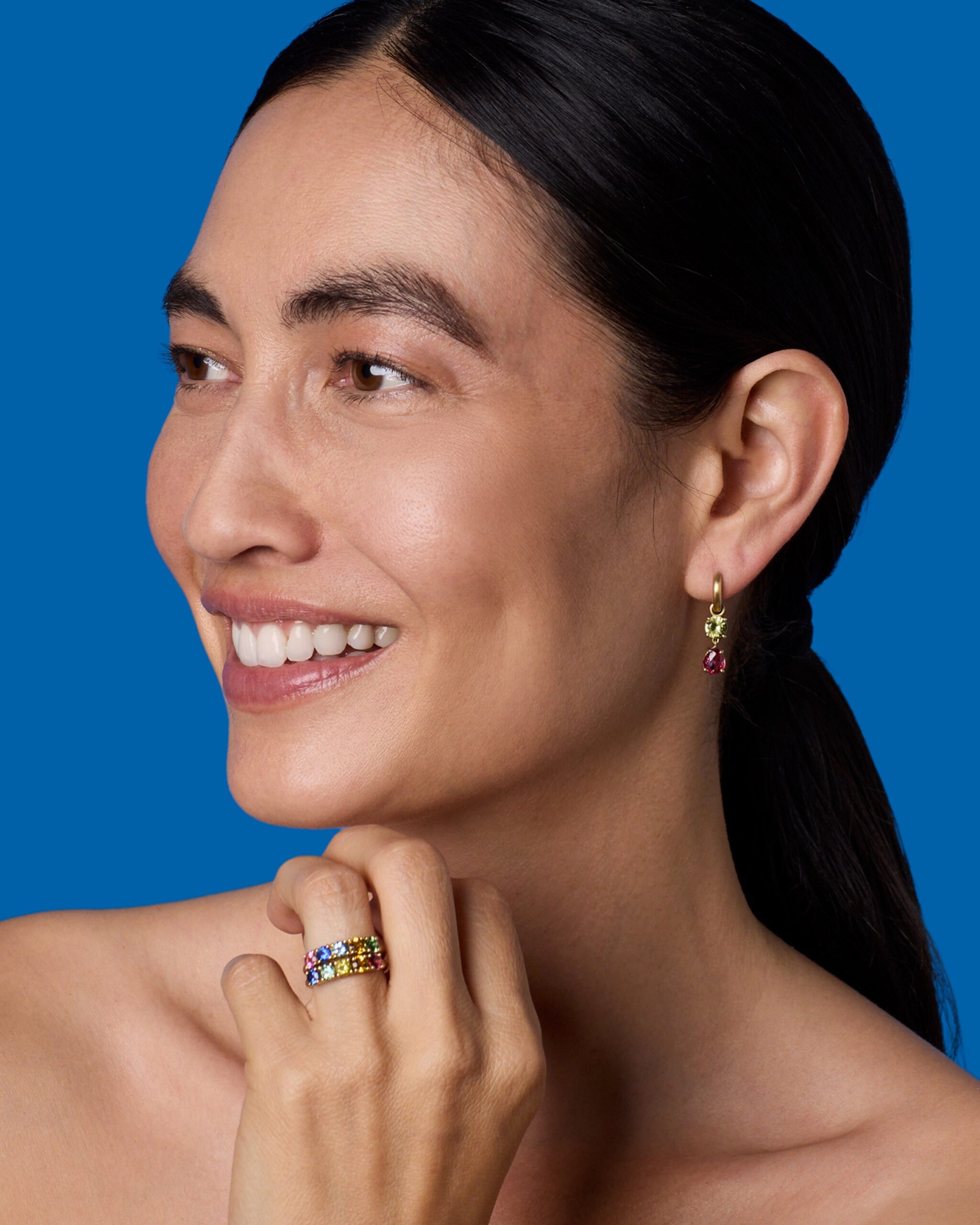 One of a Kind Gemmy Gem Five Stone Mixed Ring - Image 2