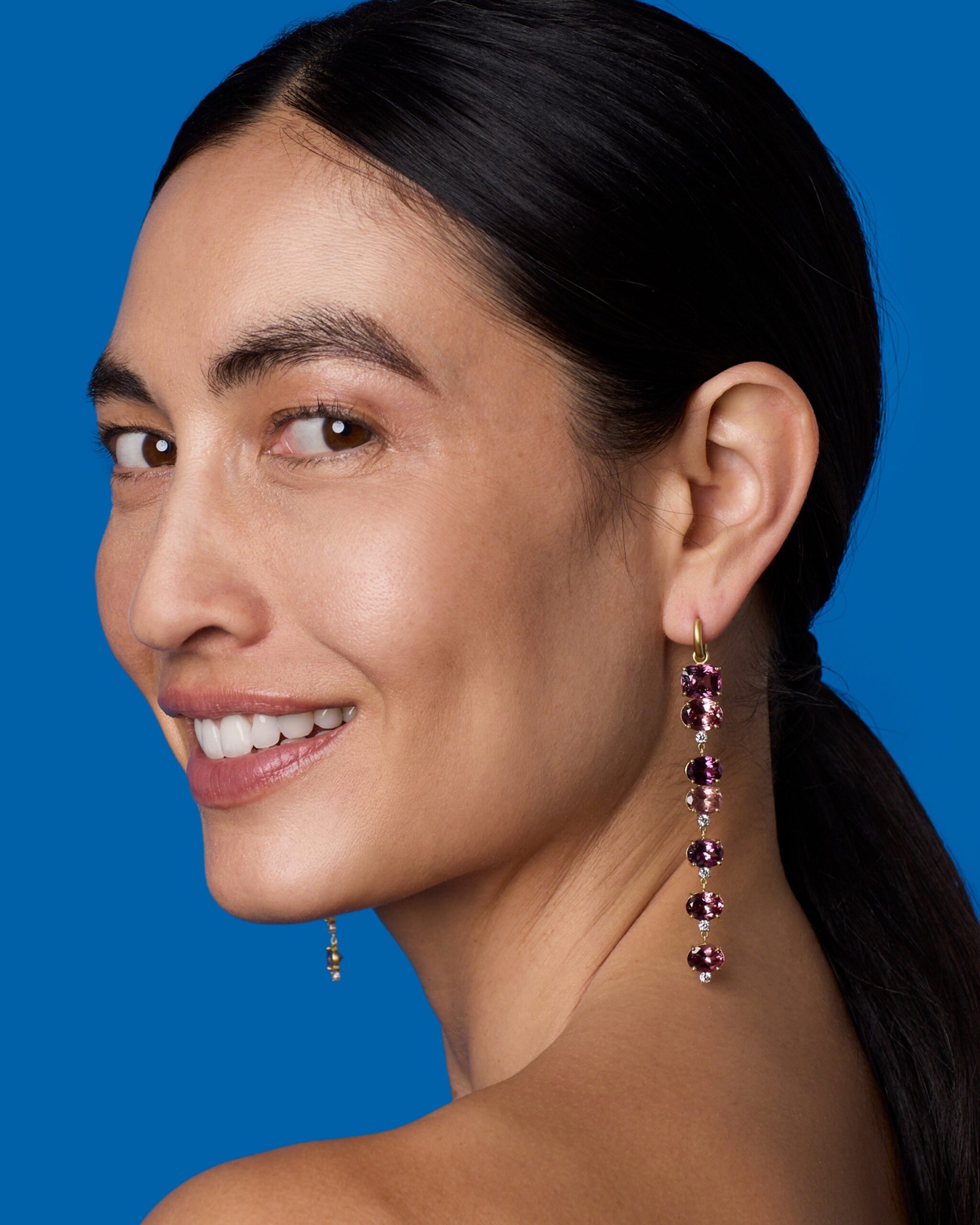 One of a Kind Gemmy Gem Diamond Code Jeweled Huggies - Image 2