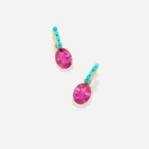 One of a Kind Gem Drop Studded Jeweled Huggies