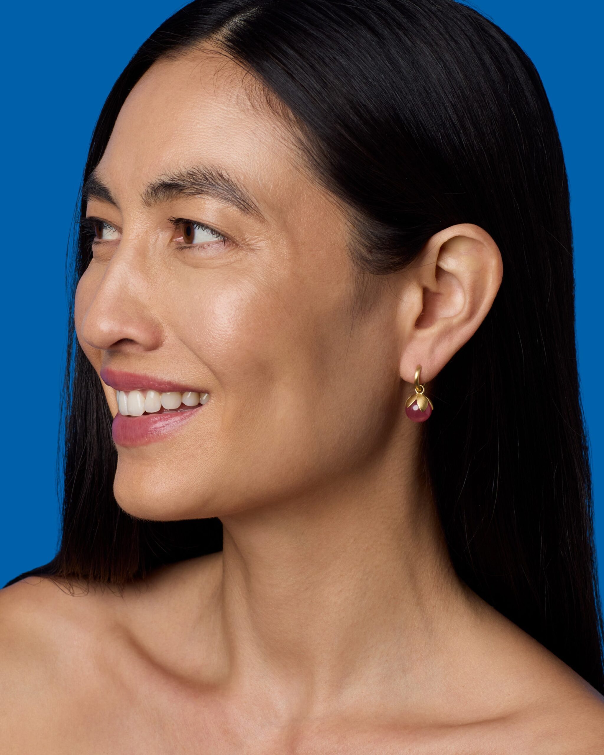 Mini Blossom Jeweled Huggies - Image 10