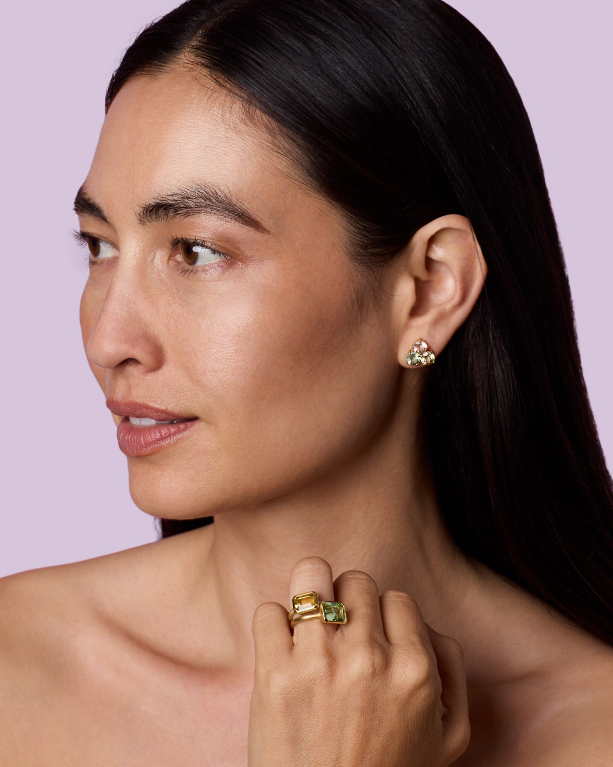 One of a Kind Gem Drop Emerald-Cut Bezel Ring - Image 2