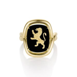 Black Onyx Lion Florence Ring