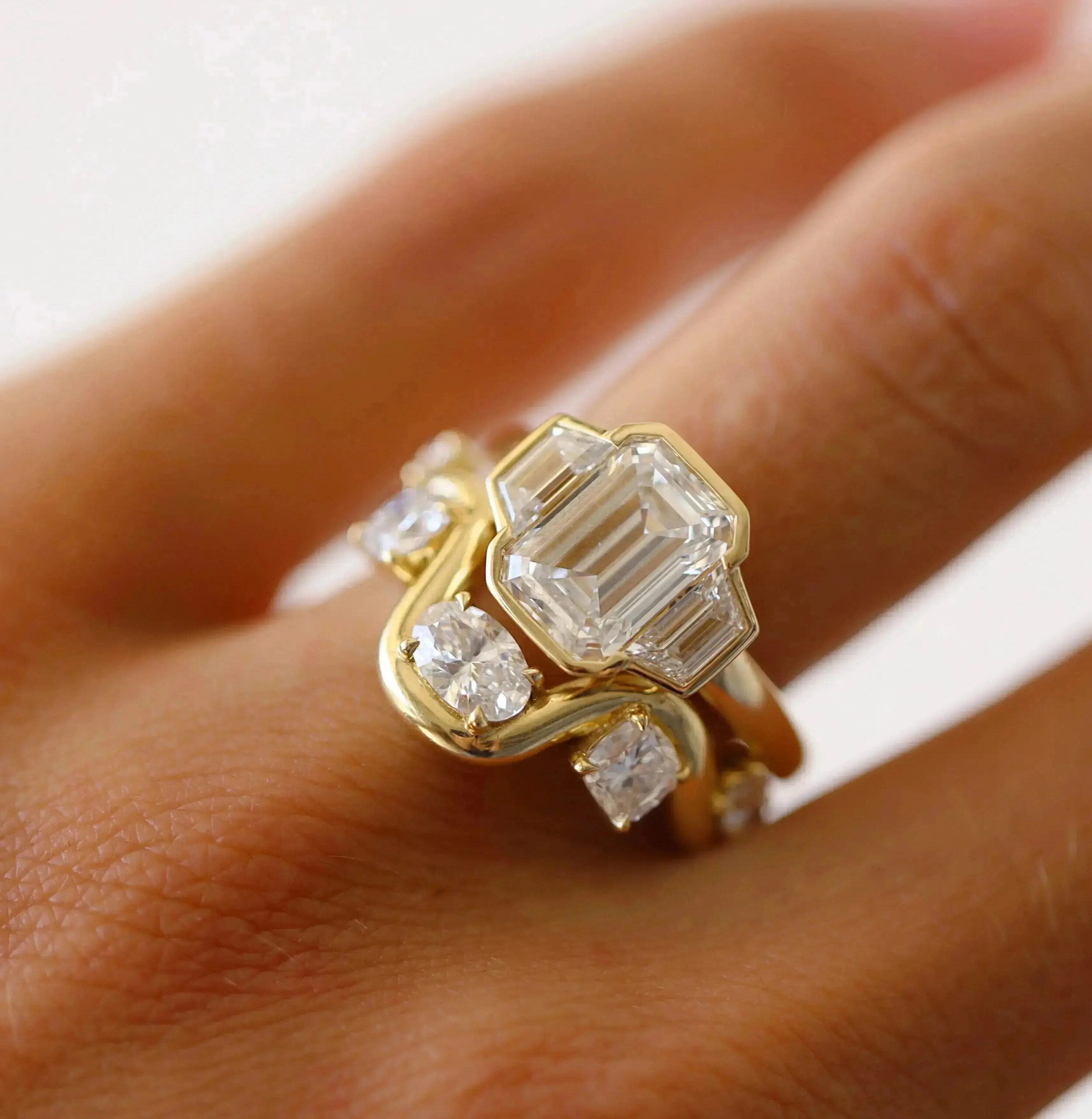 2.51ct Lab-Created Diamond Leonie Three Stone Engagement Ring - Image 2