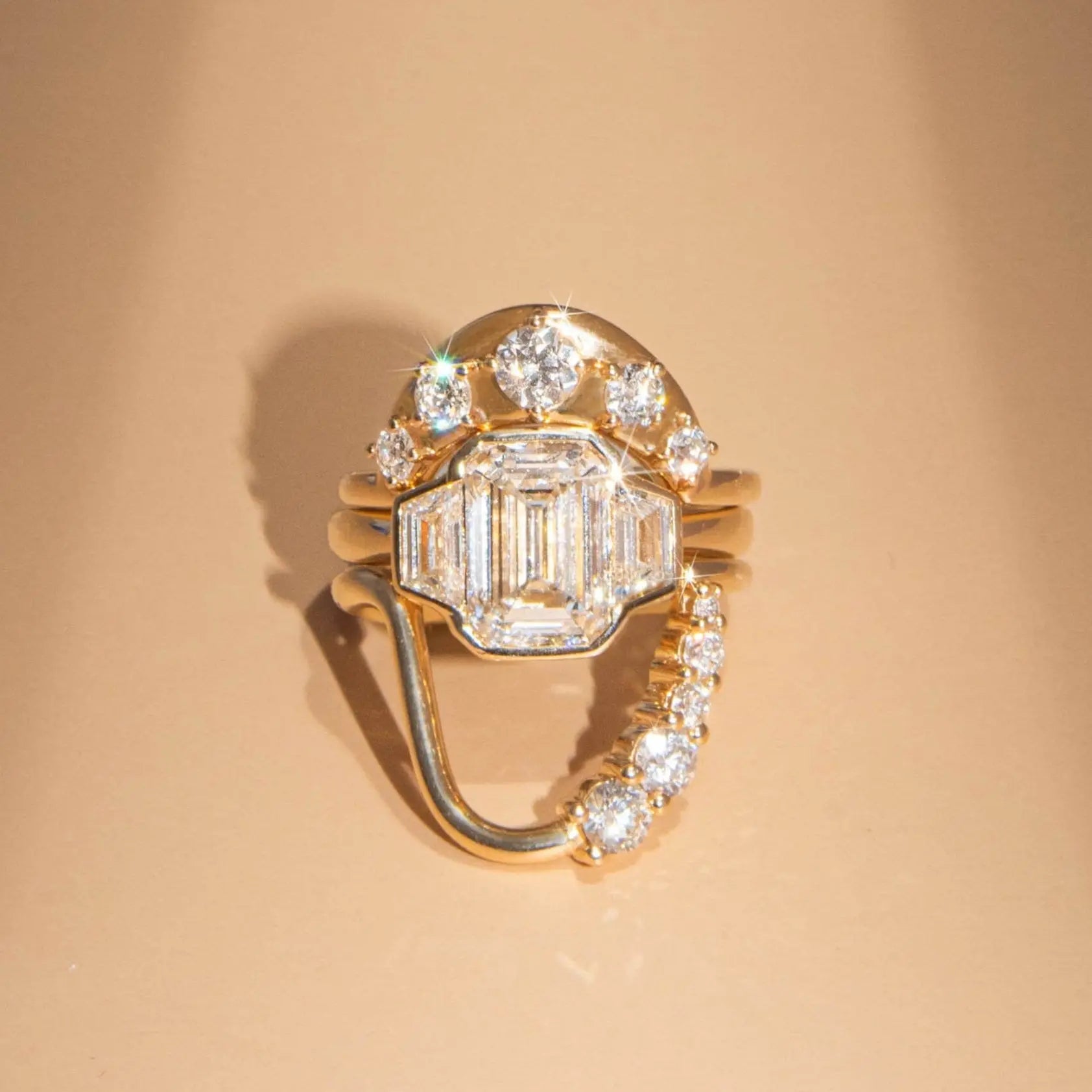 2.51ct Lab-Created Diamond Leonie Three Stone Engagement Ring - Image 4