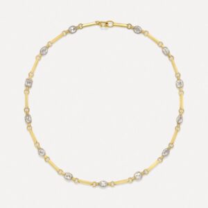 One of a Kind Diamond Faceted Bar Chain Necklace