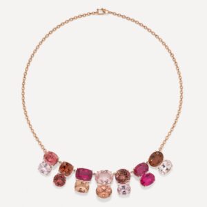 One of a Kind Gemmy Gem Double Stone Link Necklace