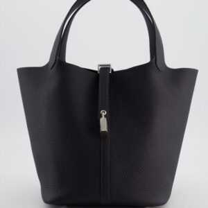 Hermes Picotin Lock Bag 22 in Caban Clemence Leather with Palladium Hardware