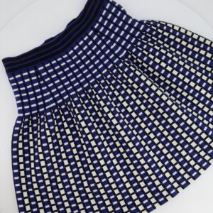 Prada Navy, White, and Black Square Pattern Mini Skirt Size IT 40 (UK 8)