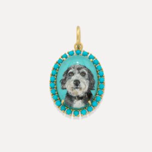 One of a Kind Custom Pet Portrait Oval Charm