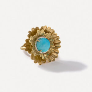 Pavé Medium Golden Blossom Super Bloom Ring