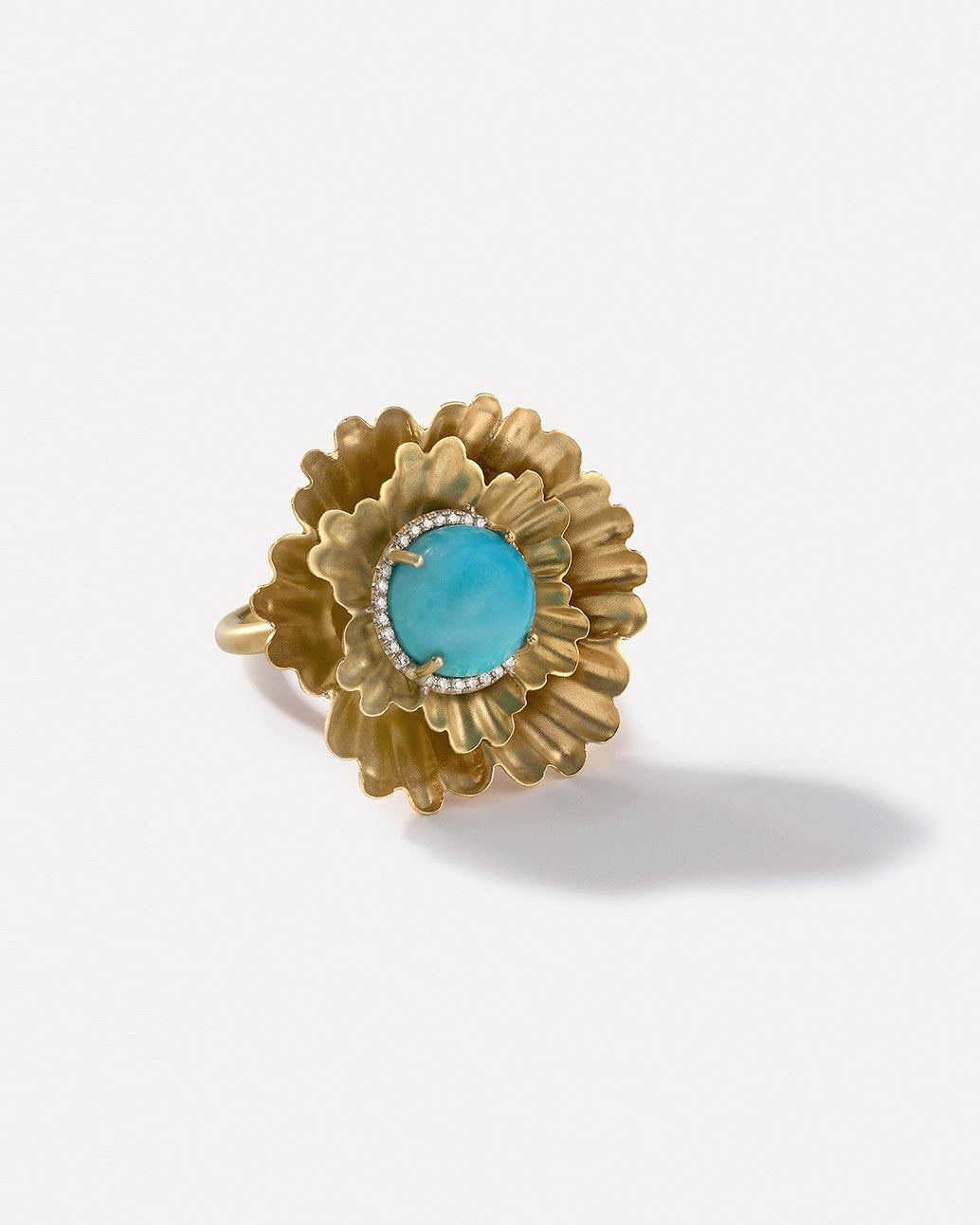 Pavé Medium Golden Blossom Super Bloom Ring