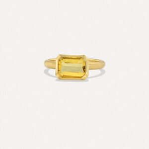 One of a Kind Gem Drop Emerald-Cut Bezel Ring