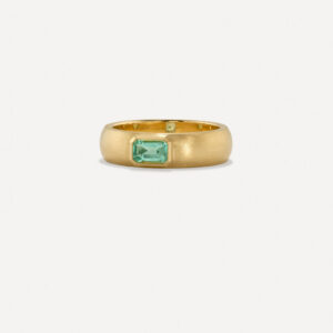 One of a Kind Gem Drop Emerald-Cut Bezel Band Ring