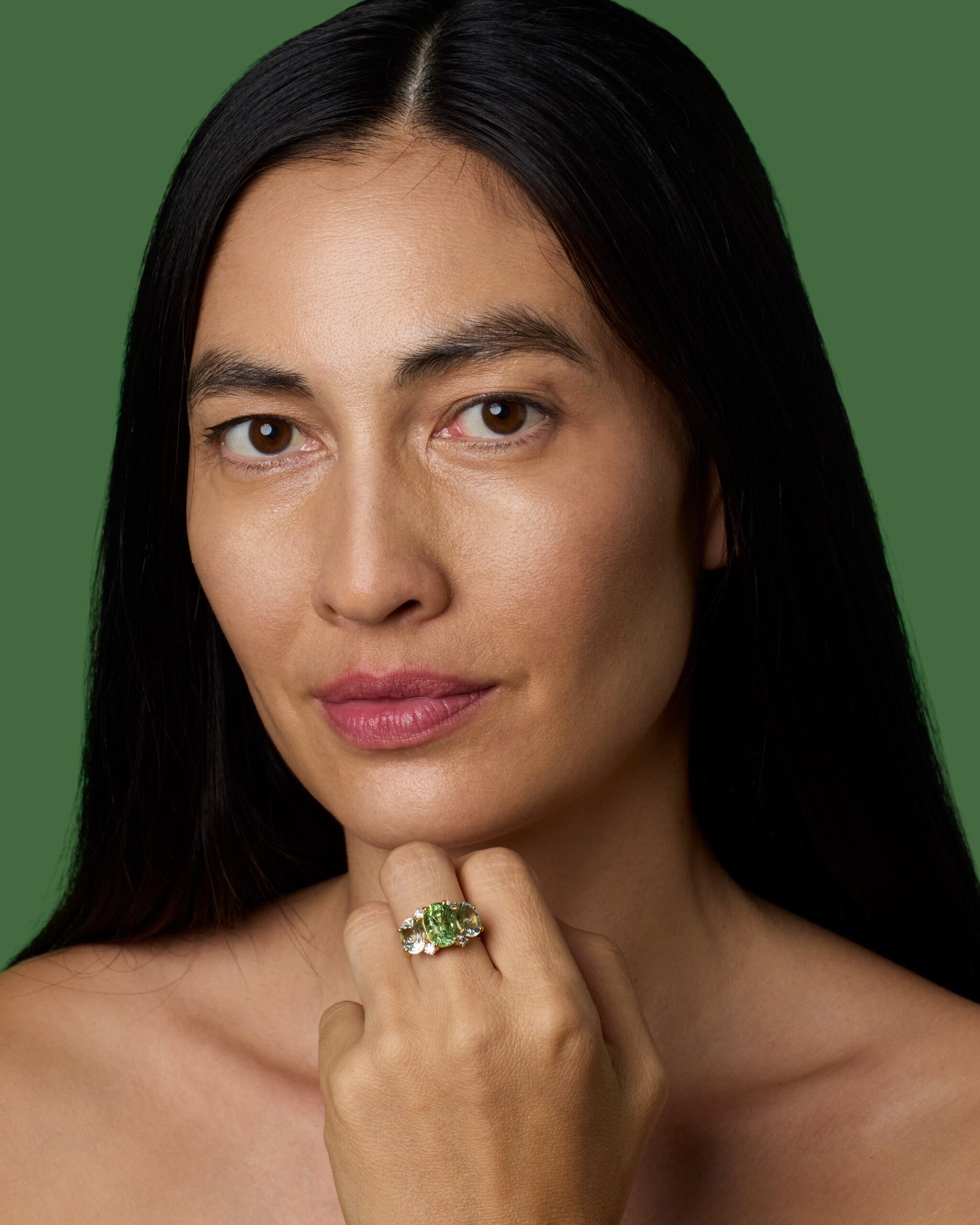 One of a Kind Gemmy Gem Diamond Three Stone Ring - Image 2