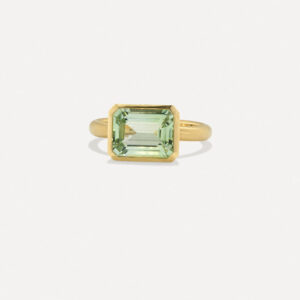 One of a Kind Gem Drop Emerald-Cut Bezel Ring
