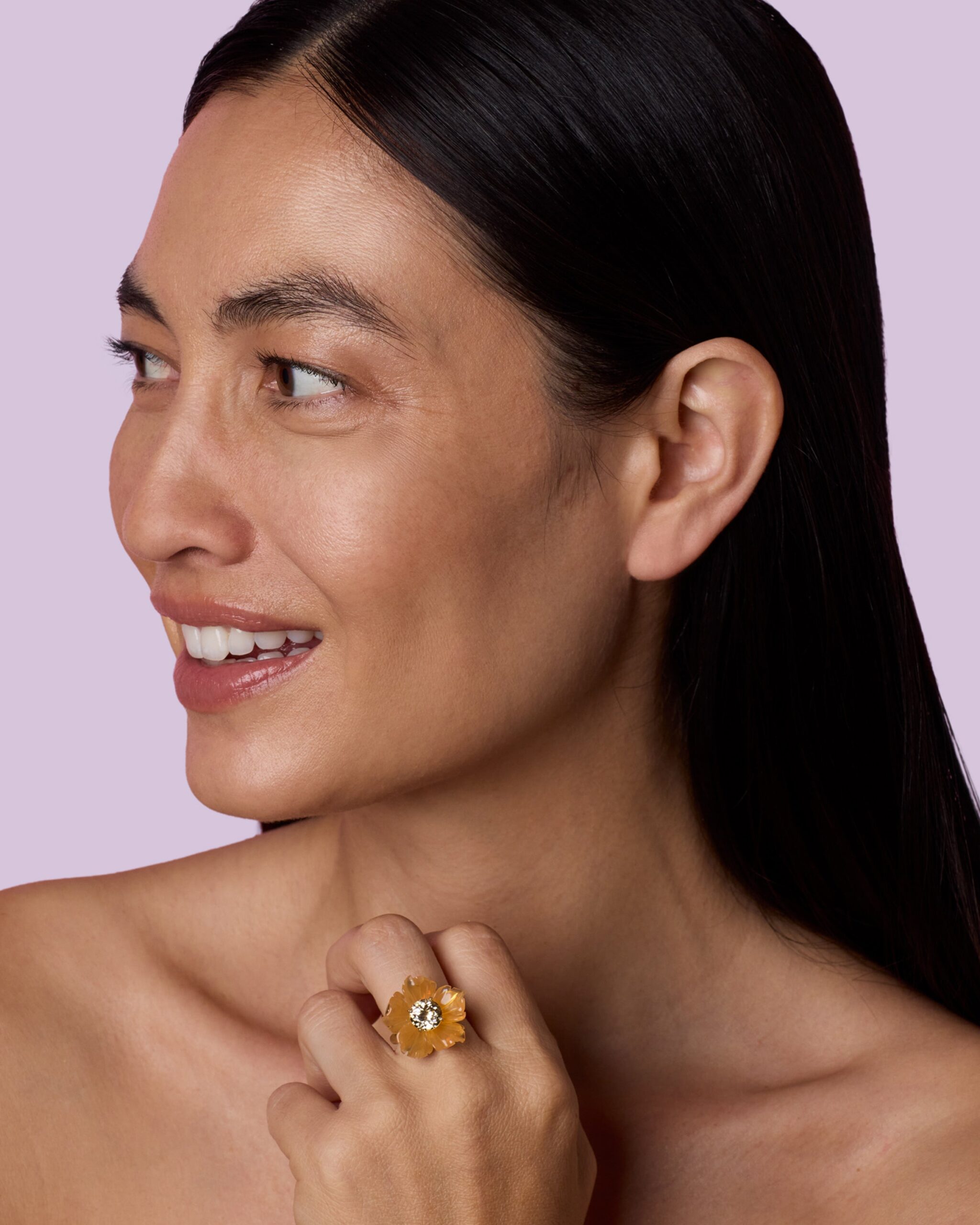 One of a Kind Tropical Flower Ring - Image 2