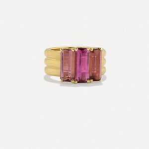 One of a Kind Heroic Emerald-Cut Triple Band Ring