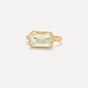 One of a Kind Gem Drop Emerald-Cut Bezel Ring
