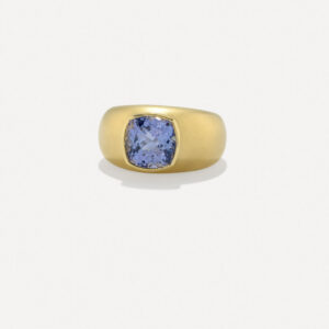 One of a Kind Gemmy Gem Cushion-Cut Puffed Gold Ring