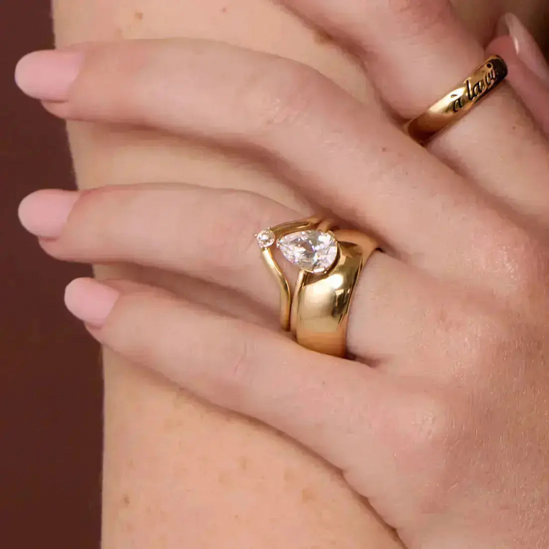 The Sloane Pear Solitaire Engagement Ring - Image 2