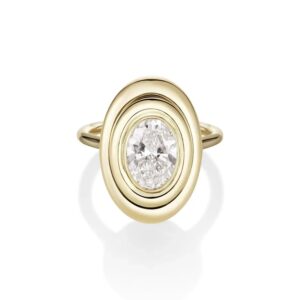 2.01ct Lab-Created Diamond In-Orbit Oval Engagement Ring