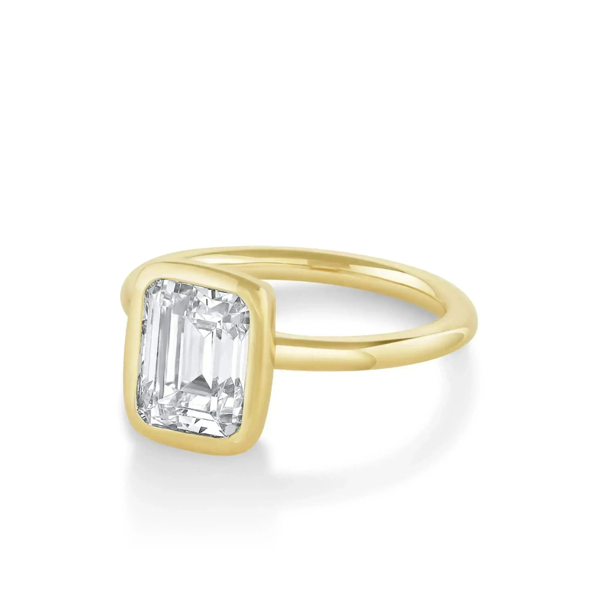 The Roxy Bezeled Emerald Cut Engagement Ring - Image 3