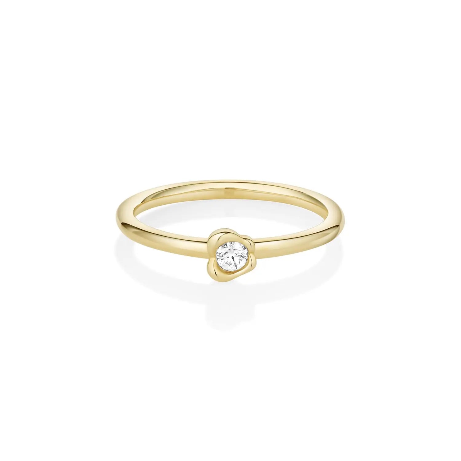 Diamond Abstract Bezel Sweet Pea Ring