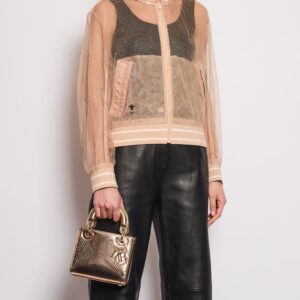 Christian Dior Blush Long Sleeve Mesh Bomber Size FR 36 (UK 8)